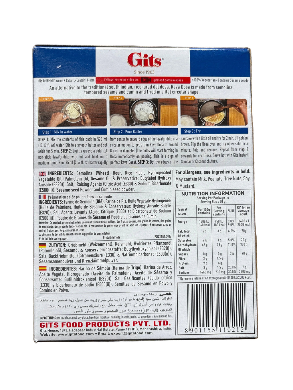 Gits Rava Dosa Mix 200g Mix & Match 2 For £3