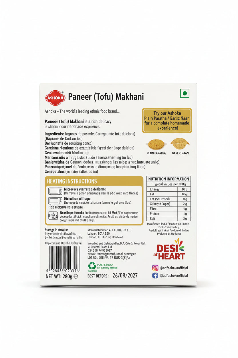 Ashoka Ready Meals Paneer Tofu Makhani 280g