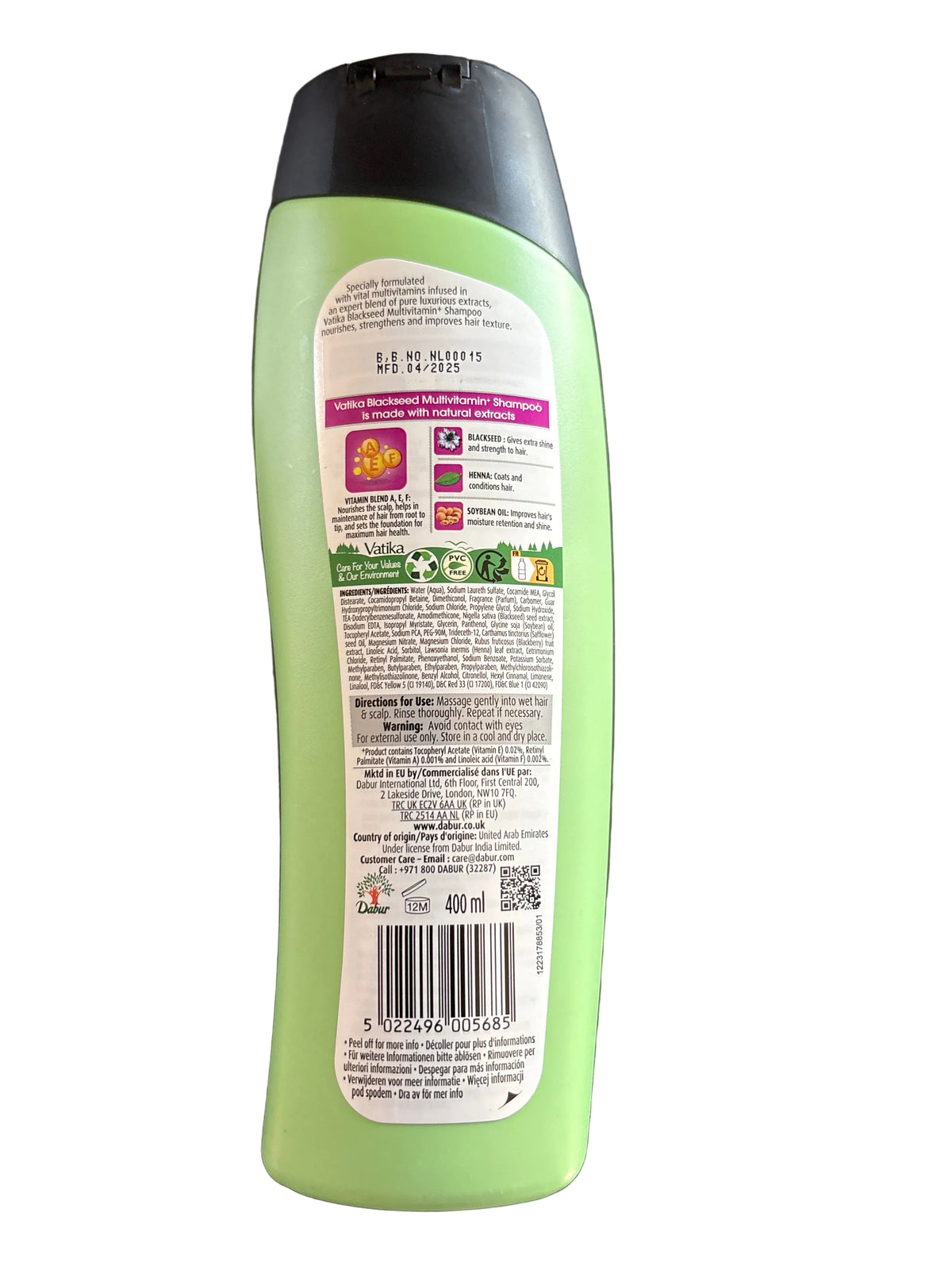 Dabur Vatika Shampoo Blackseed Multivitamin 400ml