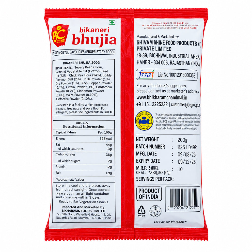 Bhikharam Bikaneri Bhujia 200g Buy 1 Get 1 Free Mix & Match EXP 09/12/2026