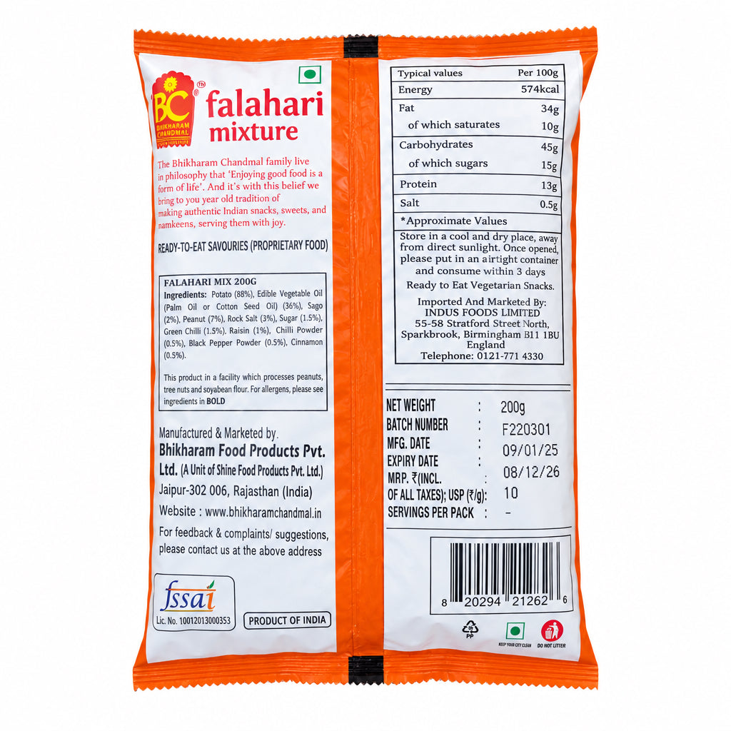 Bhikharam Falahari Mixture 200g Buy 1 Get 1 Free Mix & Match EXP 09/12/2026