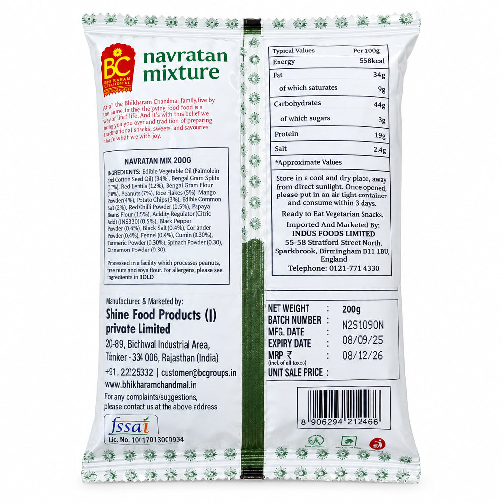 Bhikharam Navratan Mixture 200g Buy 1 Get 1 Free Mix & Match EXP 09/12/2026