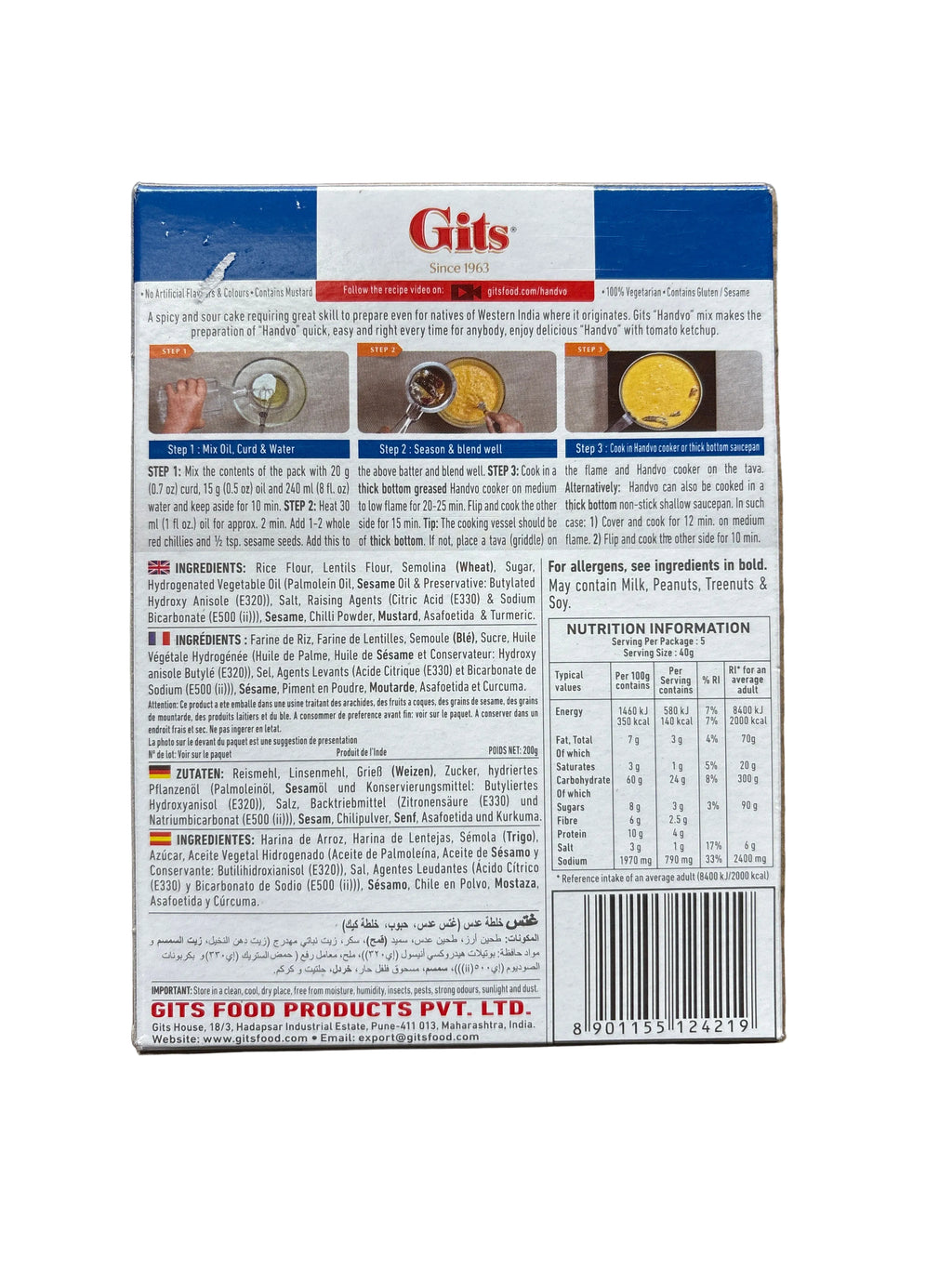 Gits Handvo Mix 200g Mix & Match 2 For £3