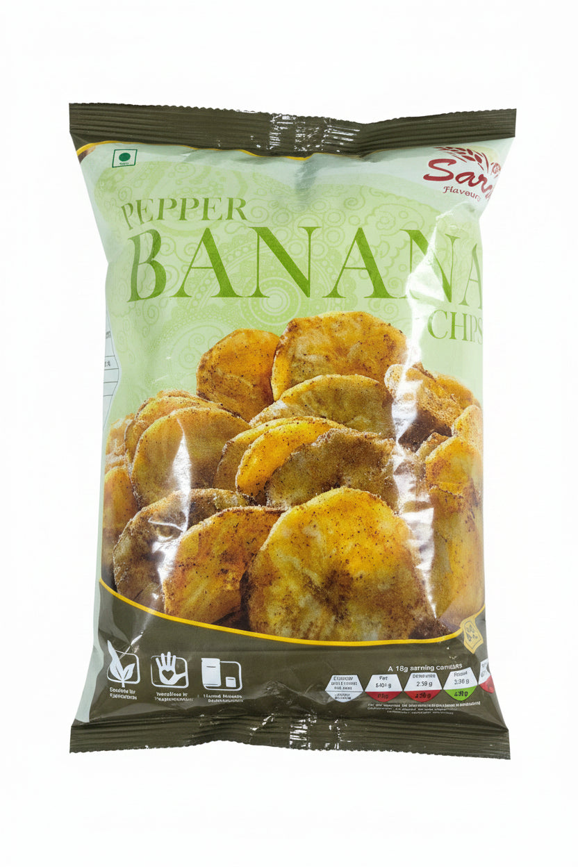 Saras Banana Chips Pepper 150g