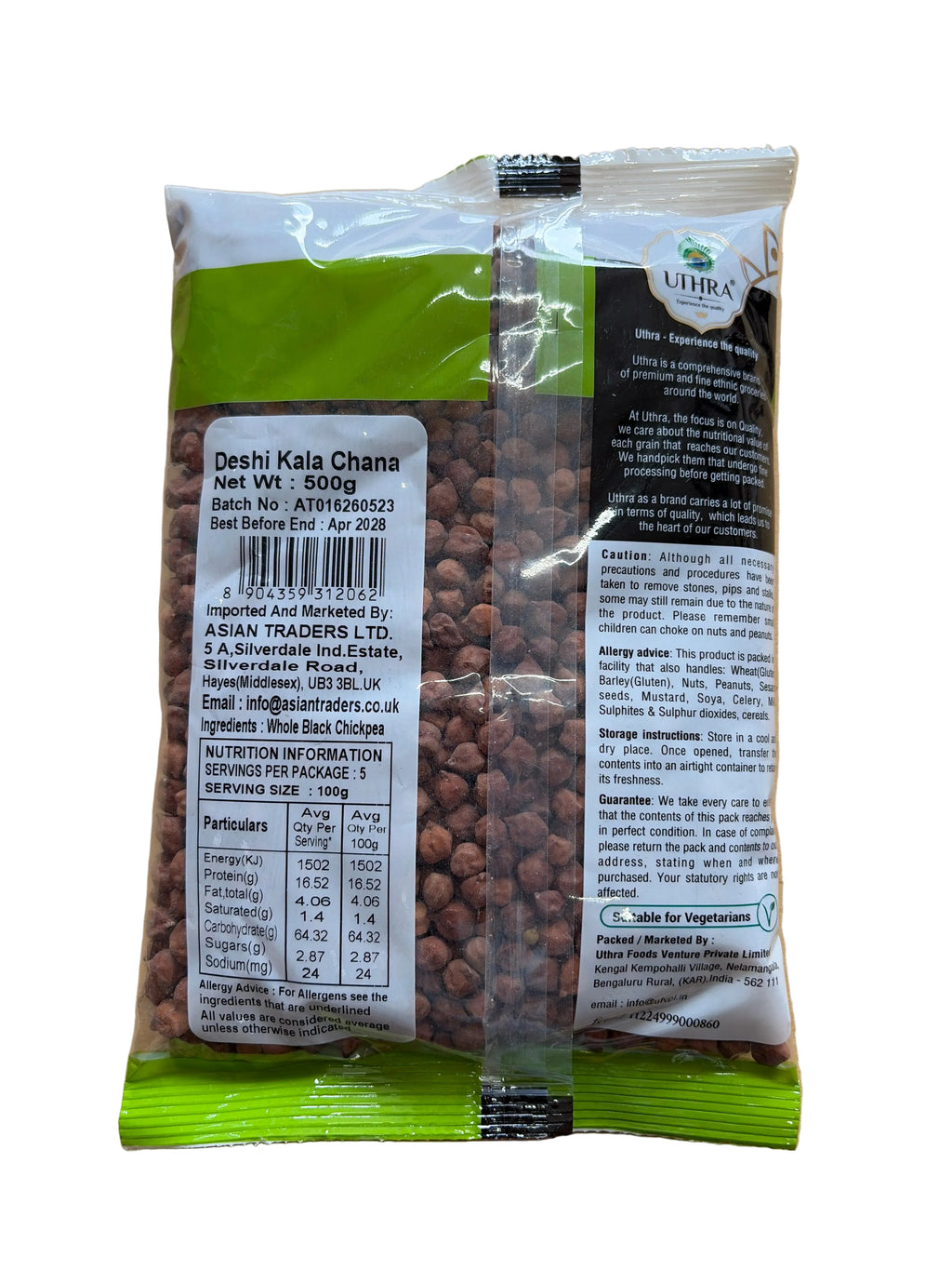 Uthra Chickpea Deshi Kala Chana 500g