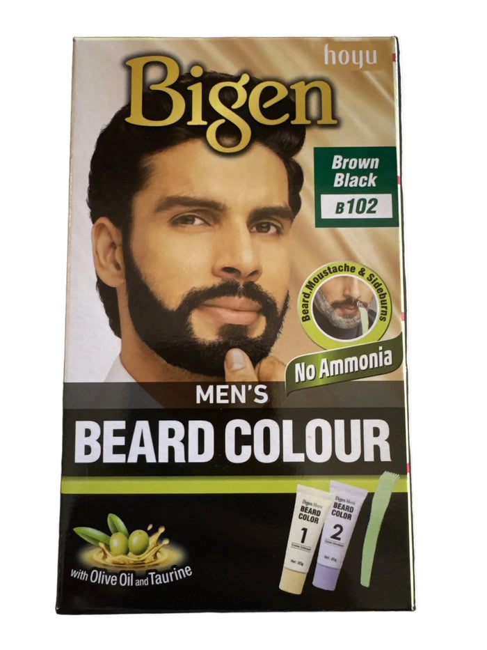 Bigen Mens Beard Colour Black Brown 102