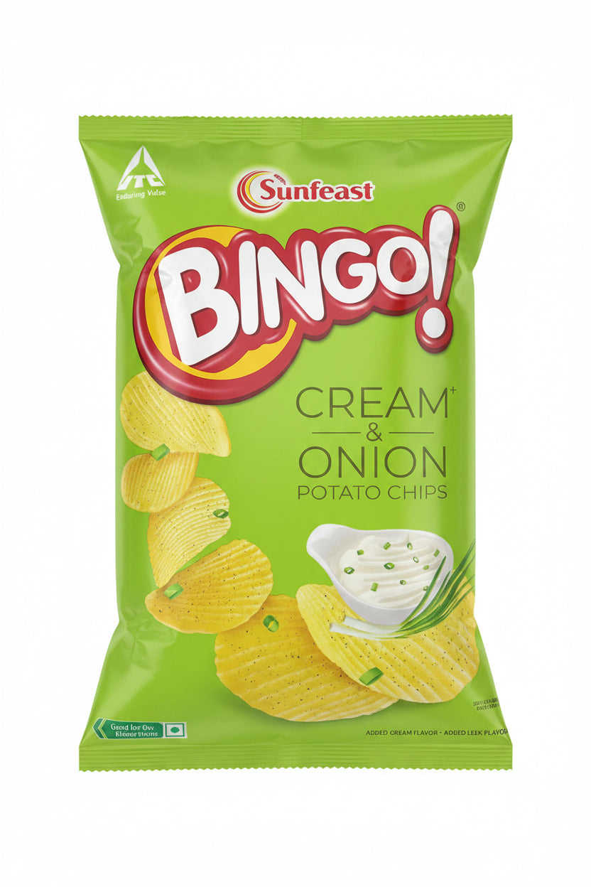 Sunfeast Bingo Cream & Onion Potato Chips 110g Mix & Match 2 For £2