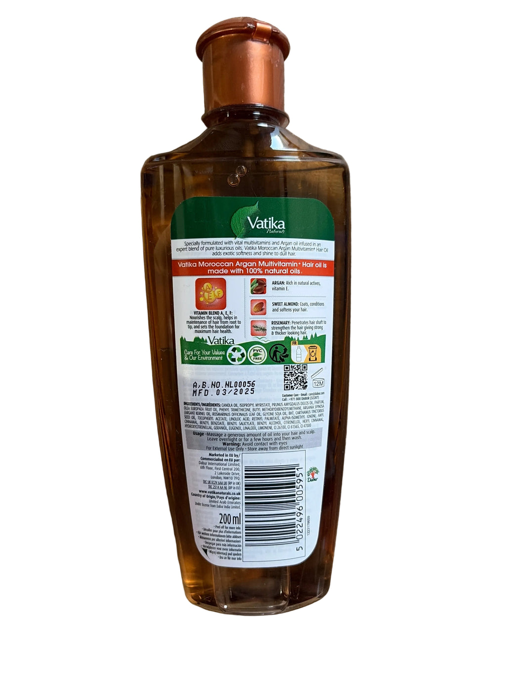 Dabur Vatika Hair Oil Argan 200ml