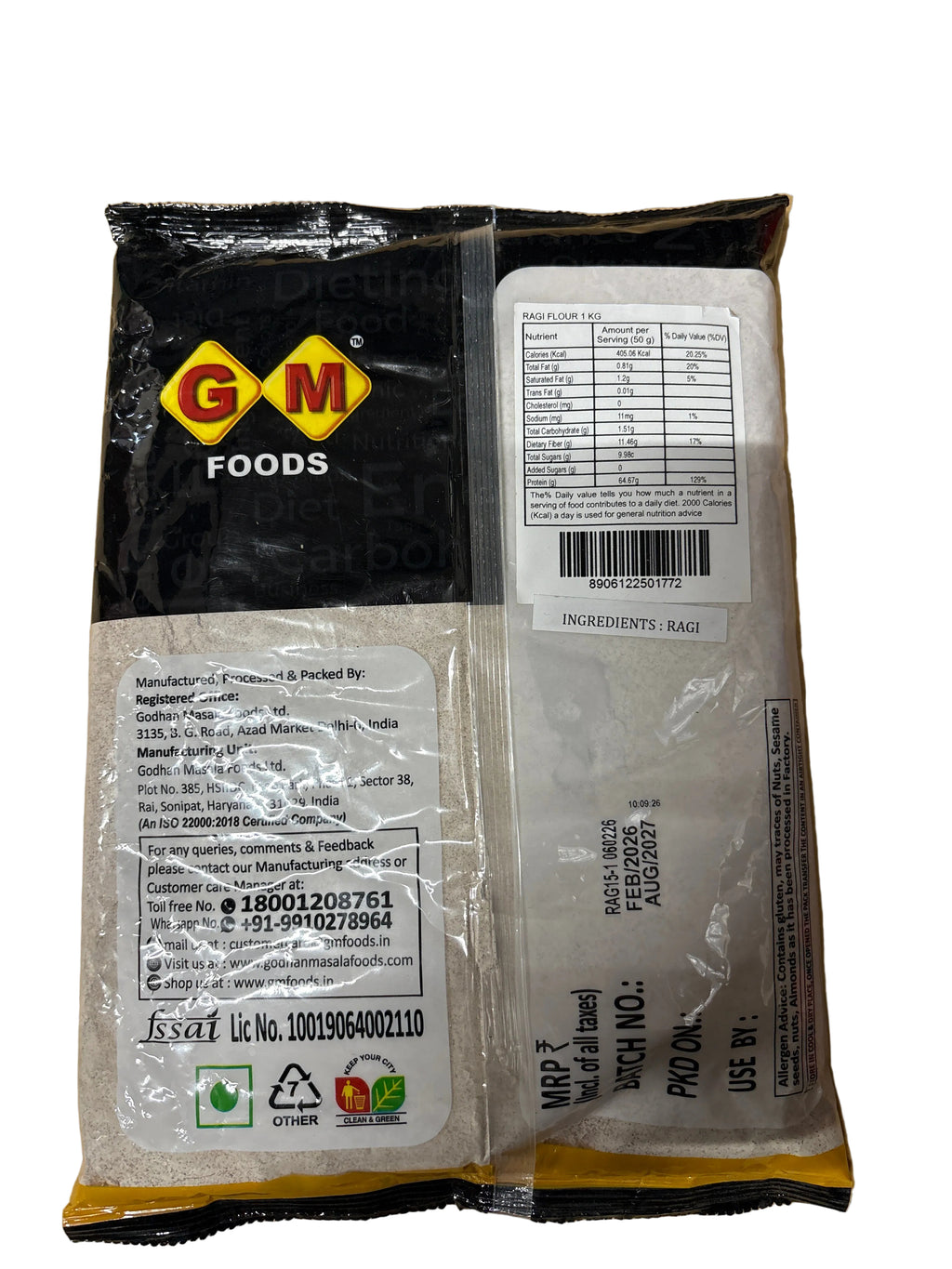 GM Foods Ragi Flour 1kg