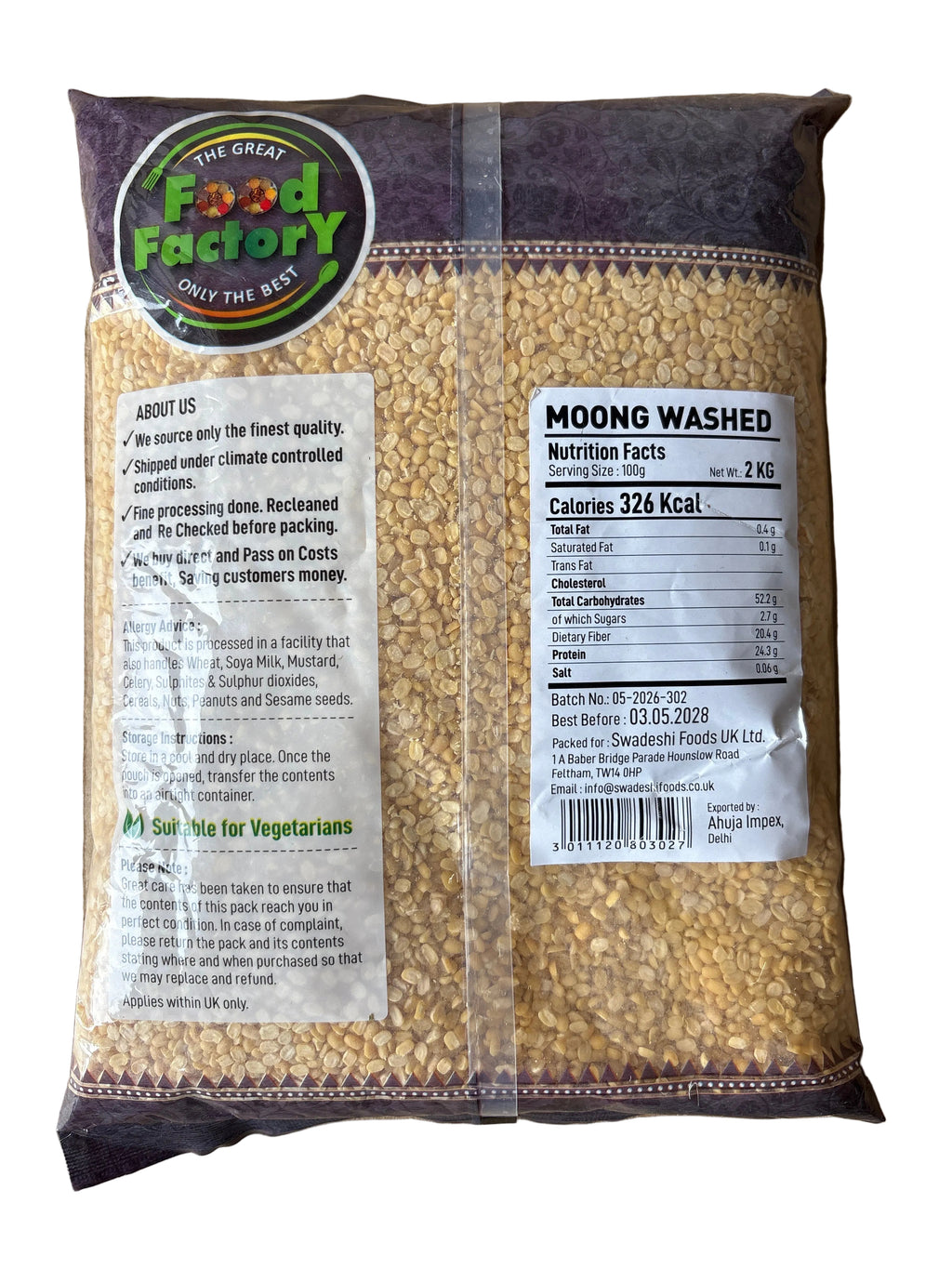 Food Factory Moong Washed Desi 2kg