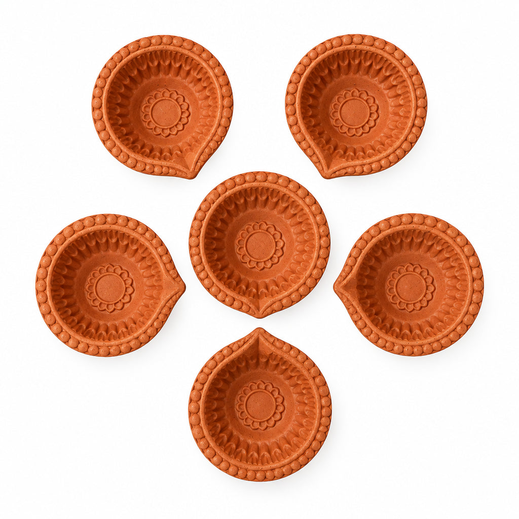 Diwali Diya Clay Traditional Mini 6pc A63
