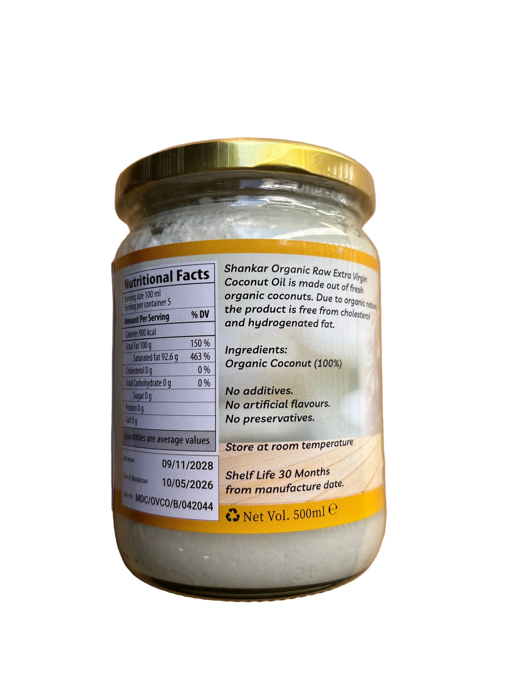 Shankar Raw & Organic Coconut Oil 500ml