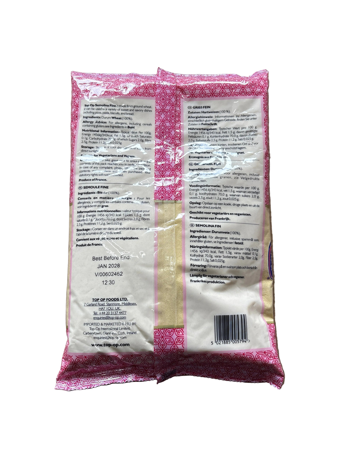 Top Op Semolina Fine 1.5kg