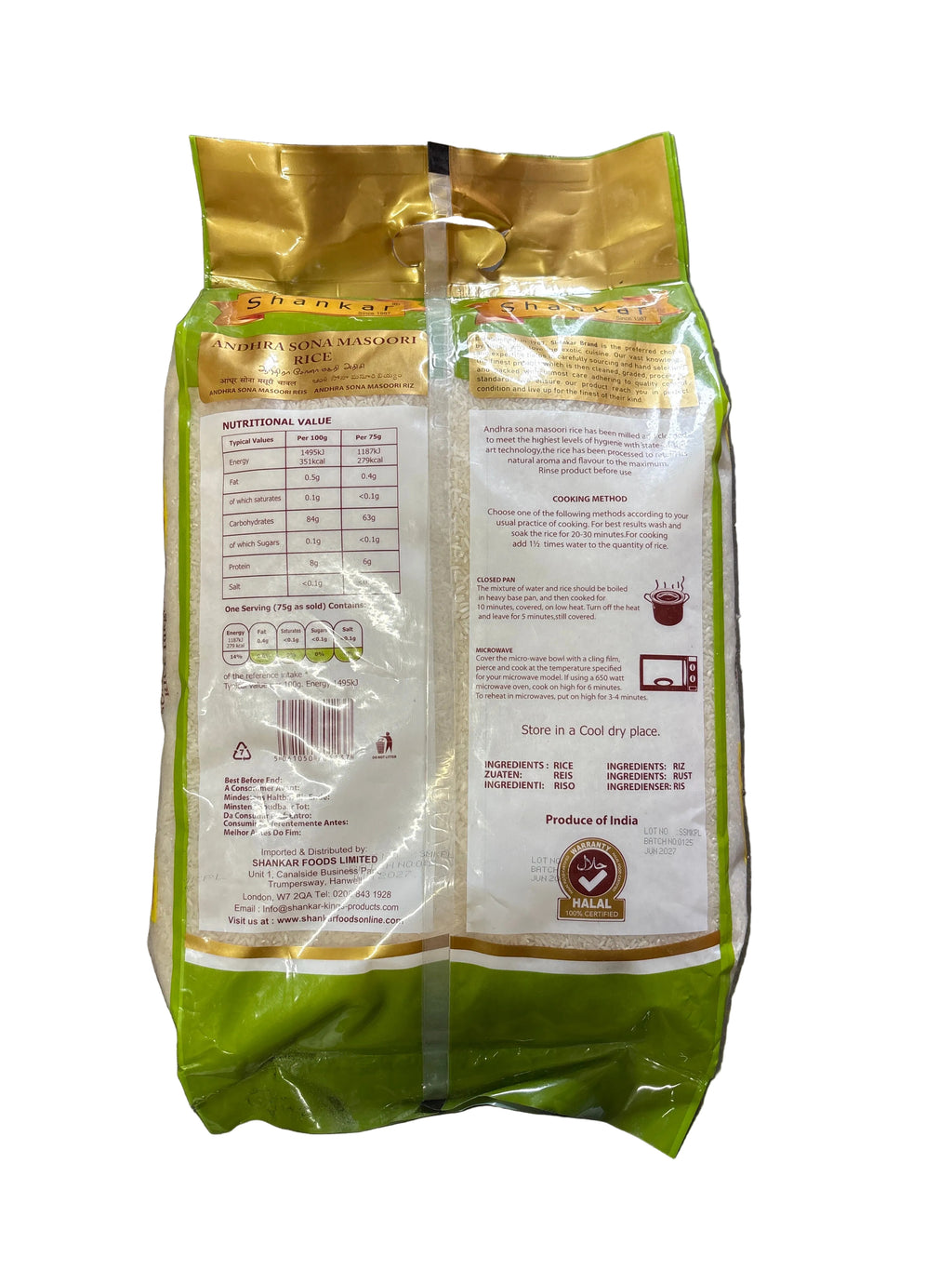 Shankar Andhra Sona Masoori Rice 10kg