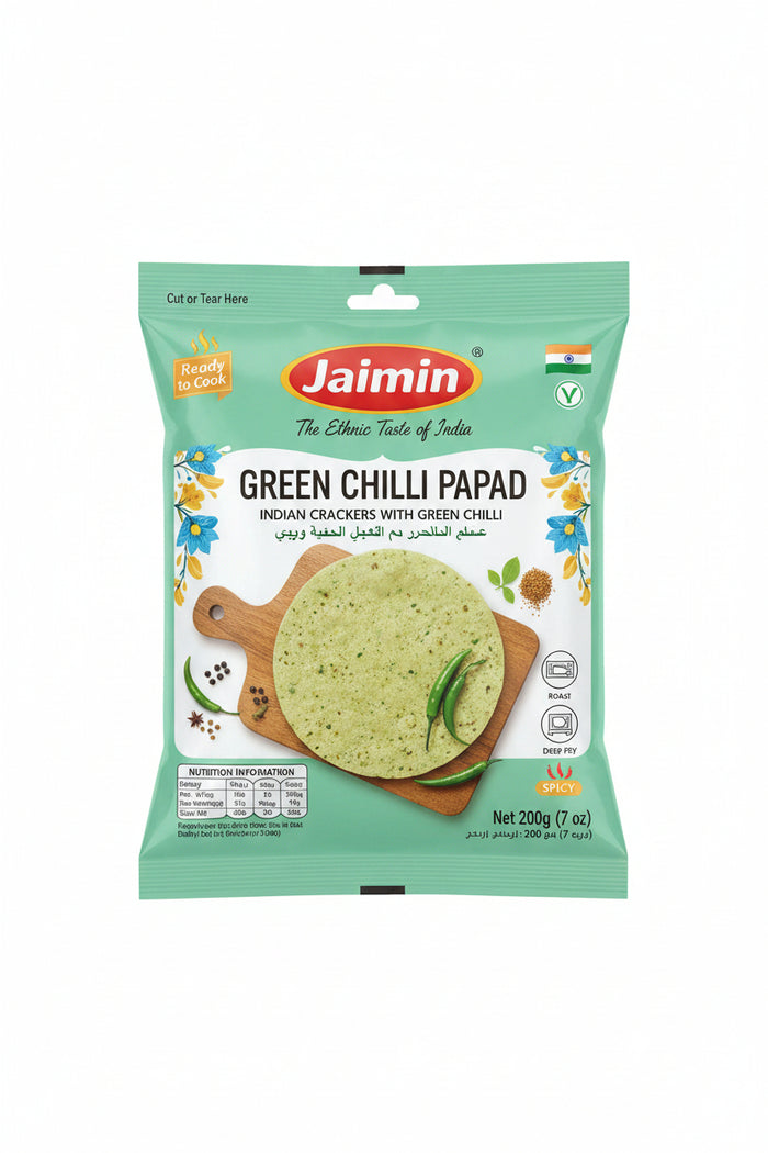 Jaimin Green Chilli Papad 200g