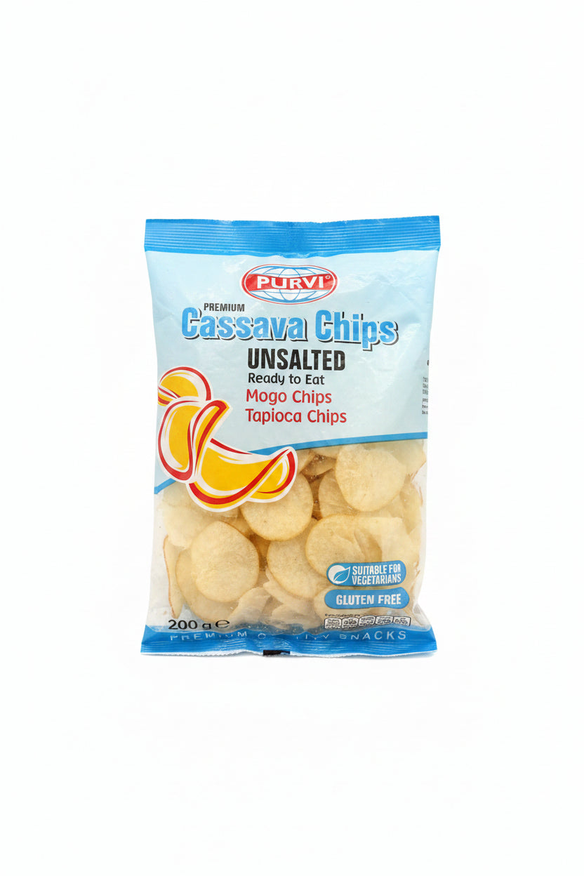 Purvi Cassava Chips Unsalted 200g