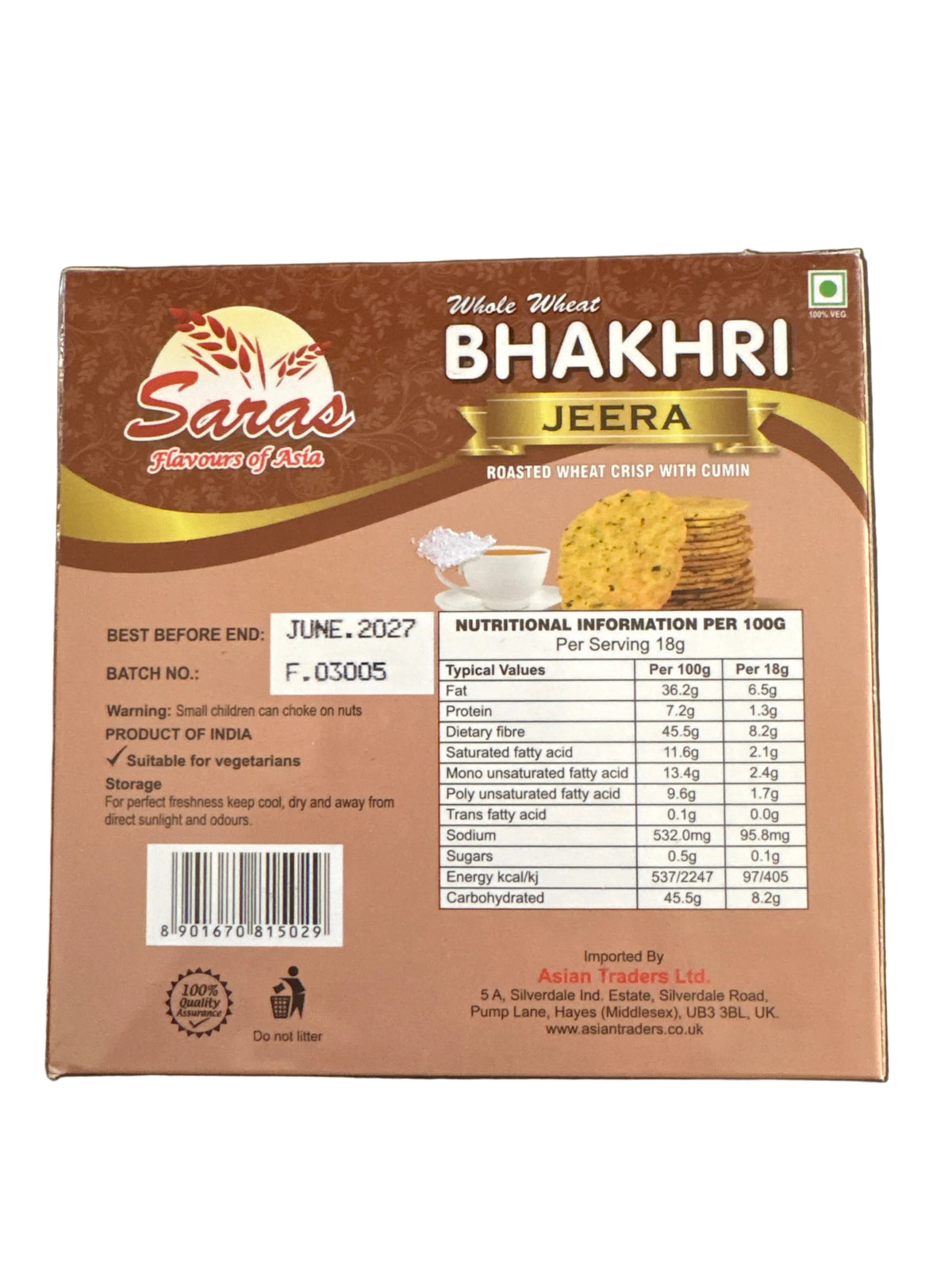 Saras Bhakhri Jeera 180g