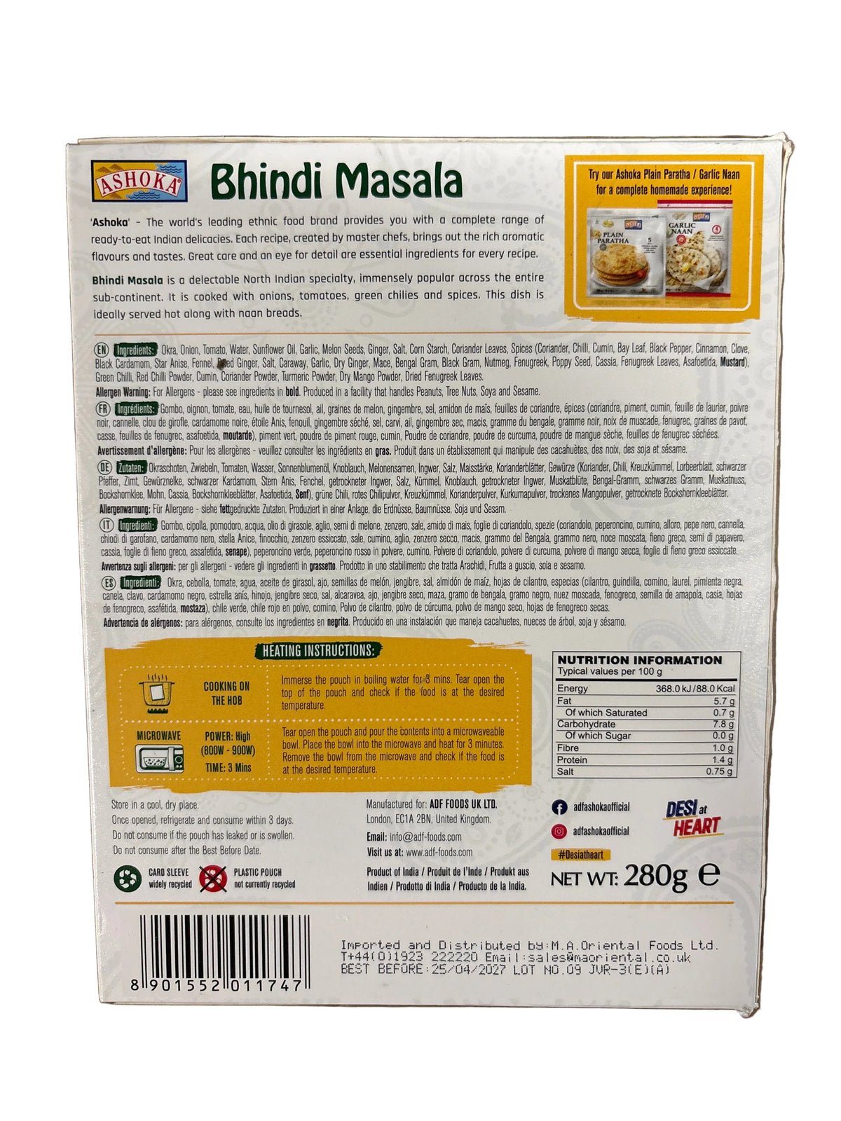 Ashoka Ready Meals Bhindi Masala 280g