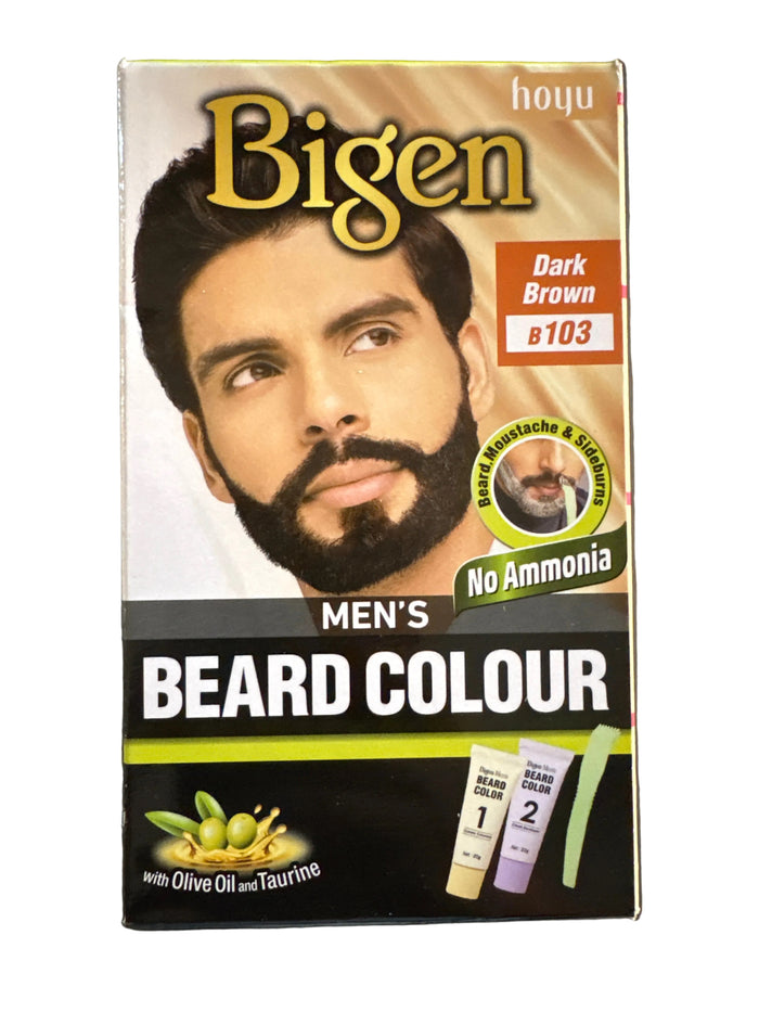 Bigen Mens Beard Colour Dark Brown 103