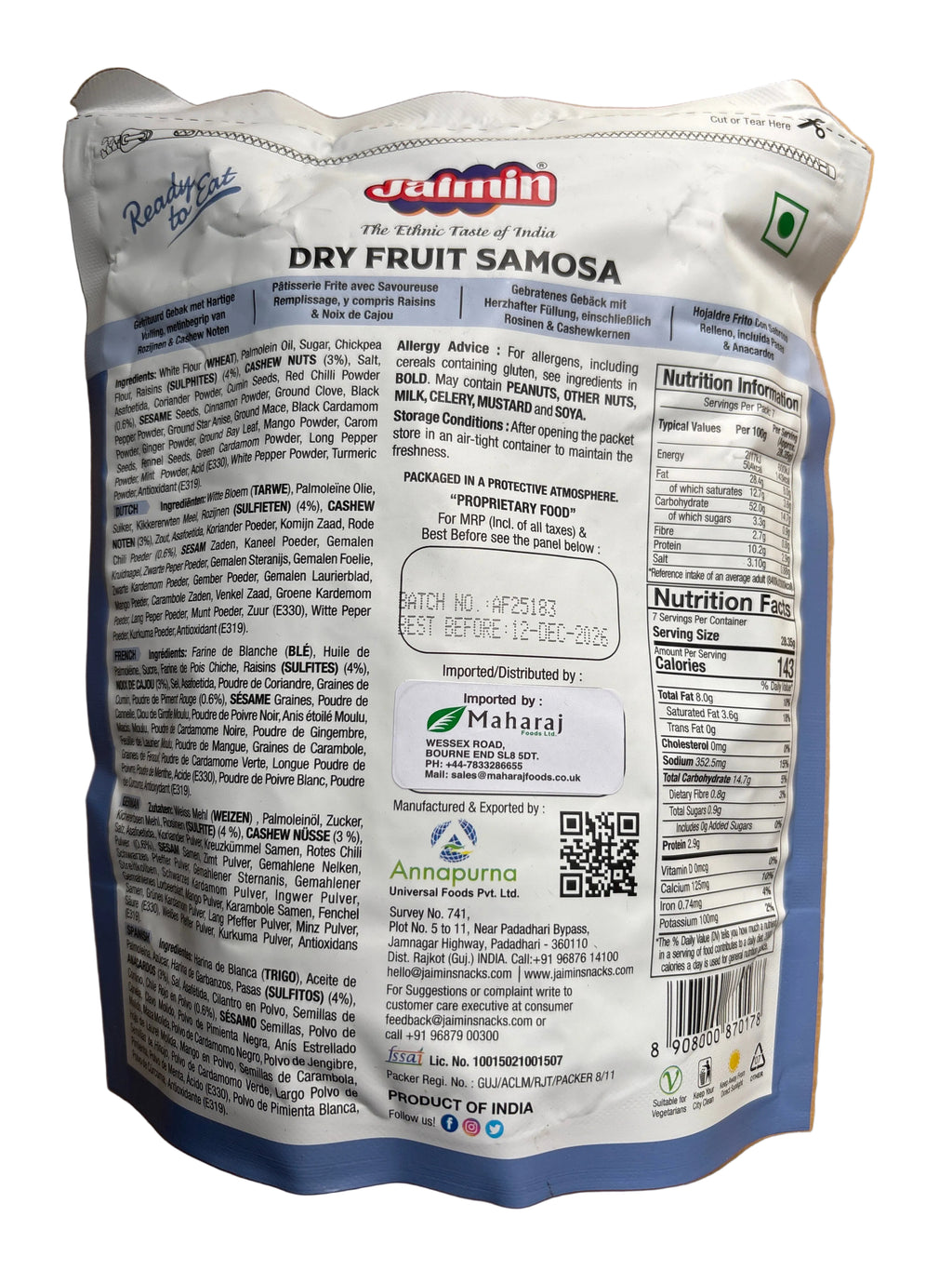 Jaimin Dry Fruit Samosa 200g