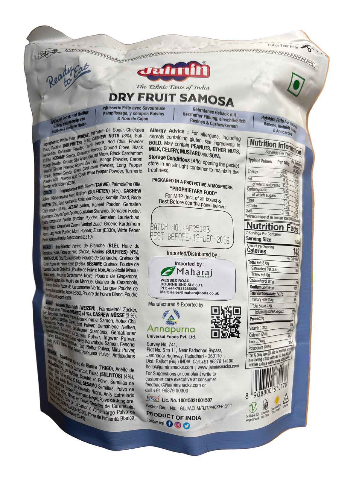 Jaimin Dry Fruit Samosa 200g