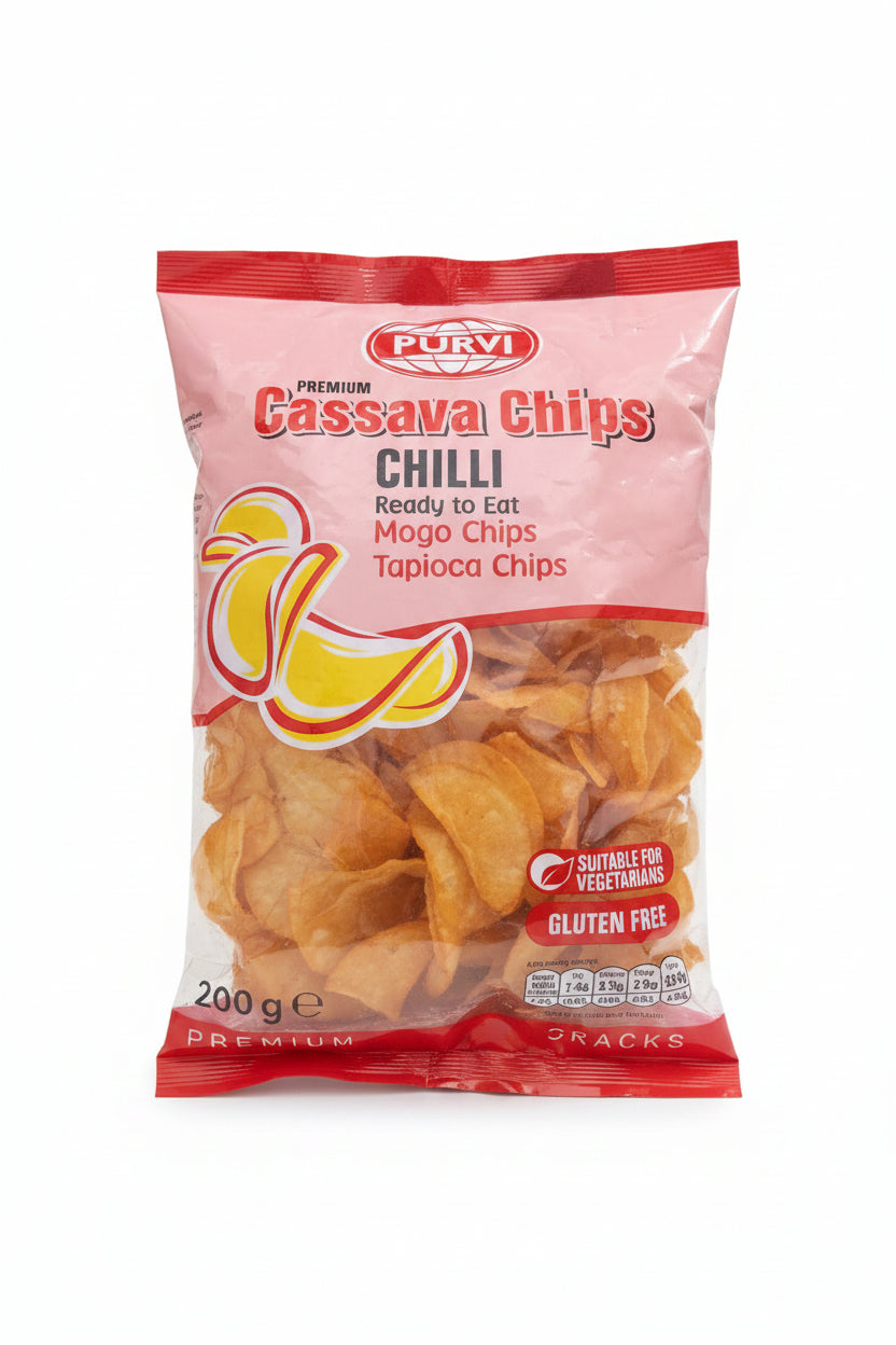 Purvi Cassava Chips Chilli 200g