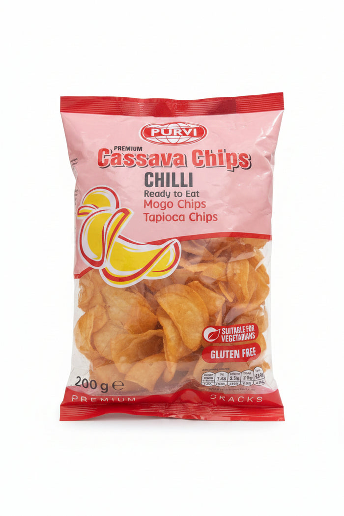 Purvi Cassava Chips Chilli 200g