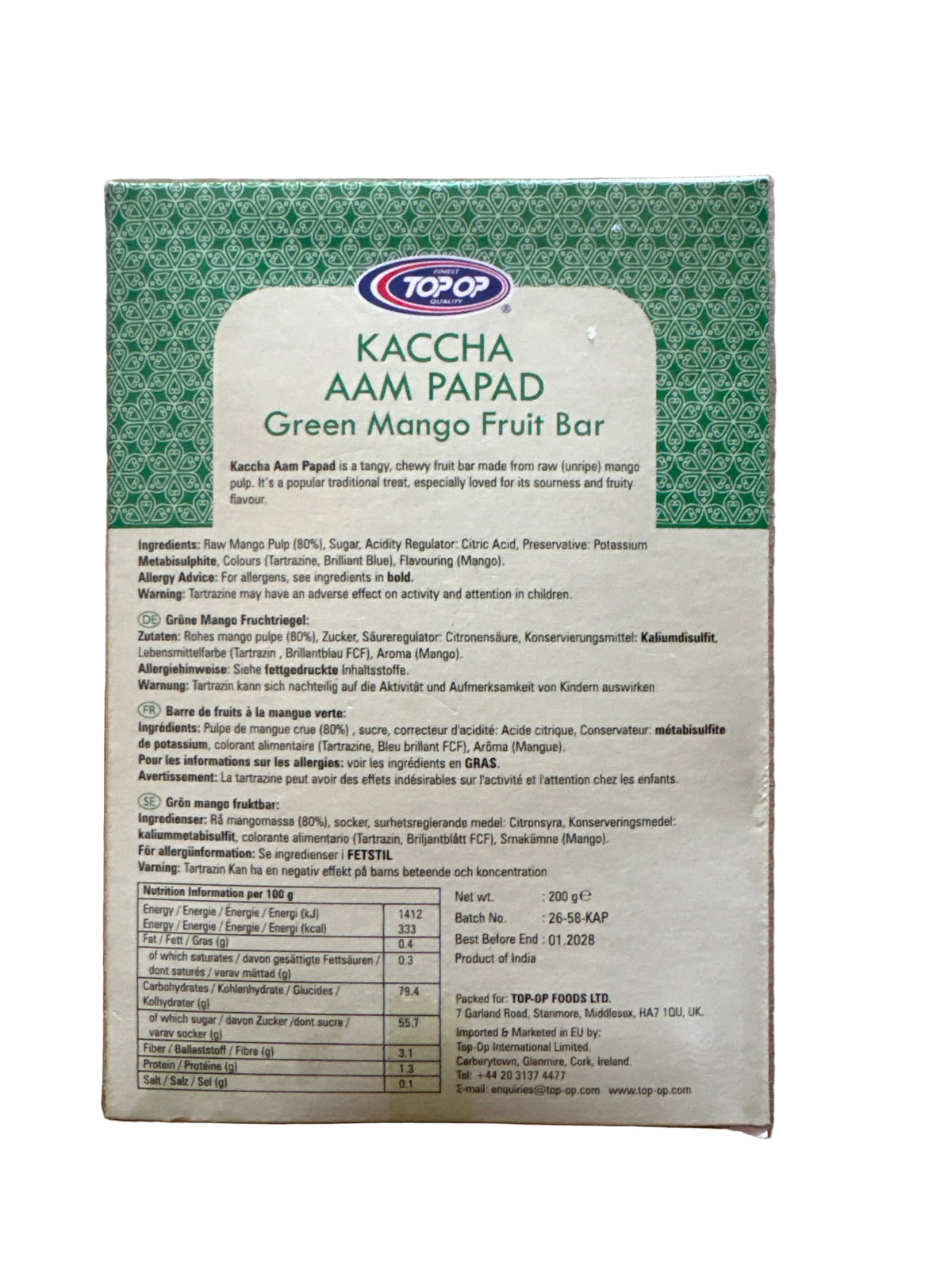 Top Op Kaccha Aam Papad 200g