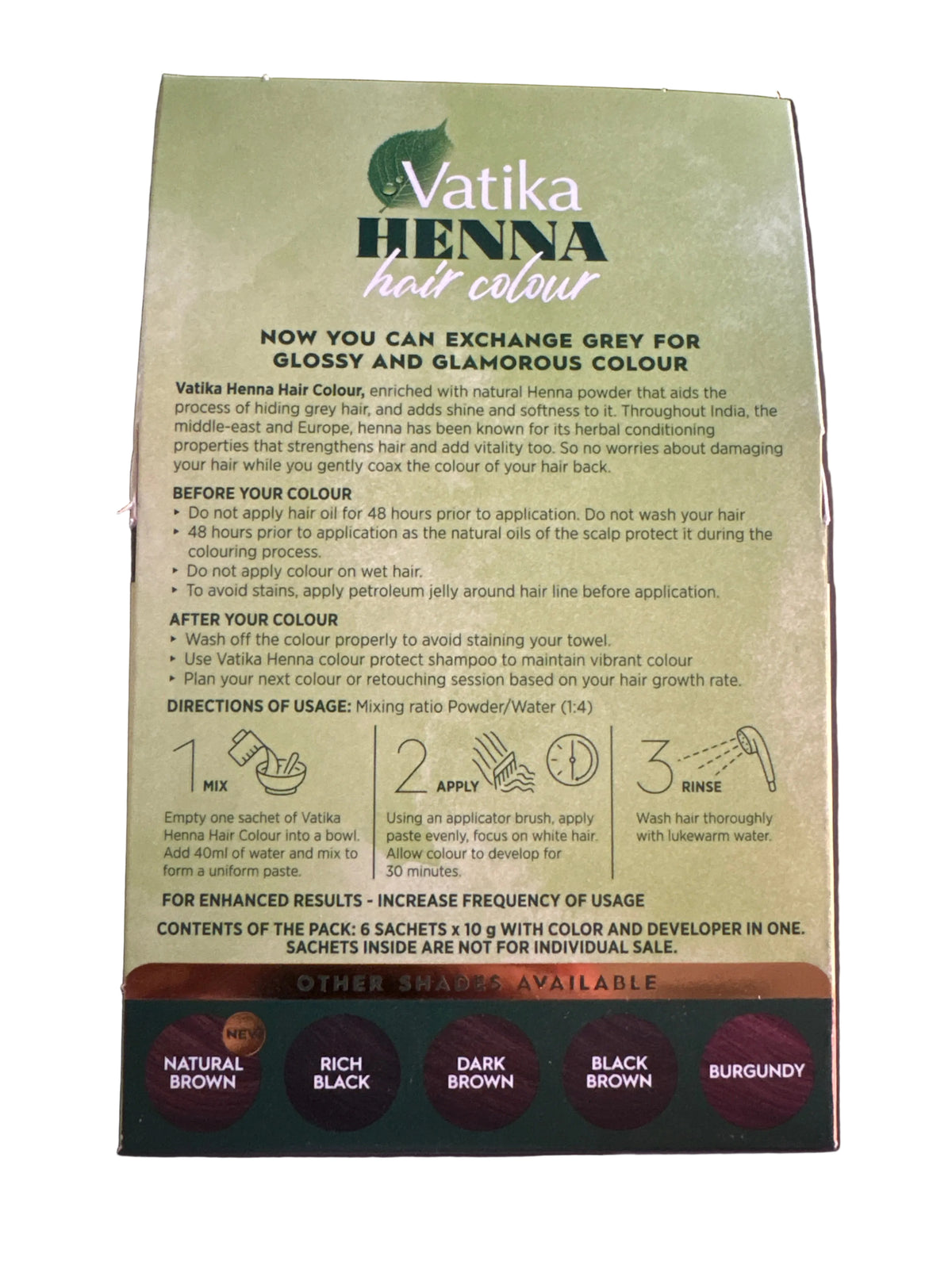 Dabur Vatika Womens Hair Colour Henna Jet Black 60g