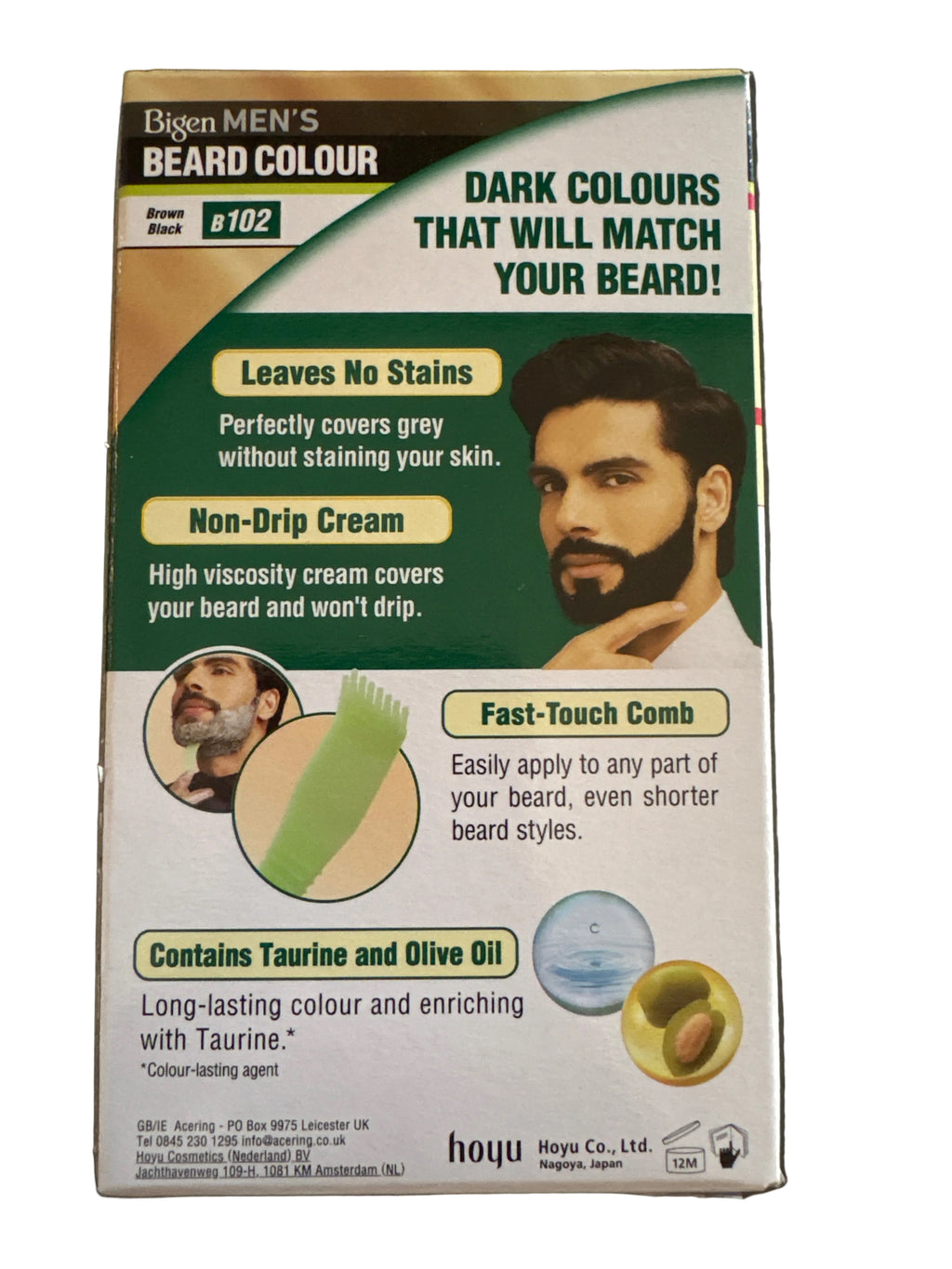 Bigen Mens Beard Colour Black Brown 102