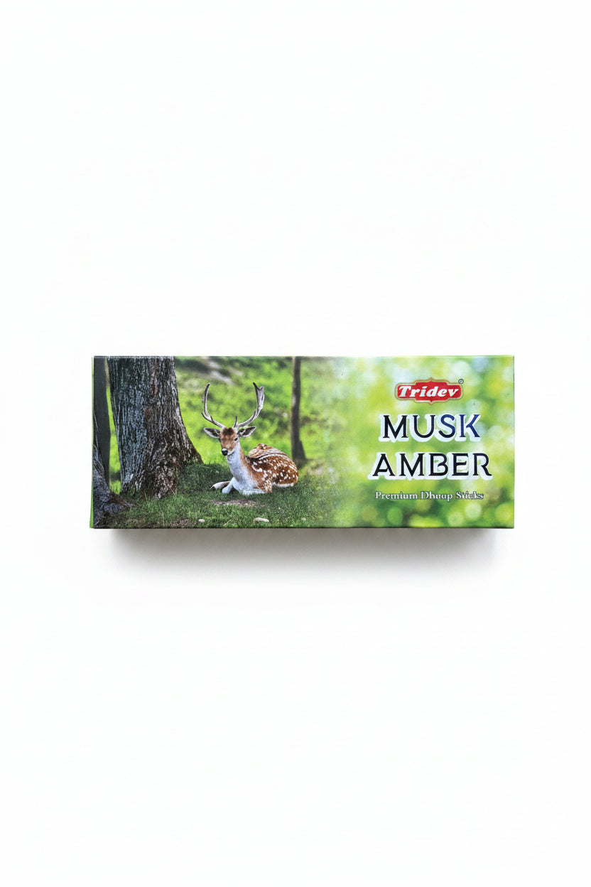 Tridev Premium Dhoop Sticks Musk Amber 80g