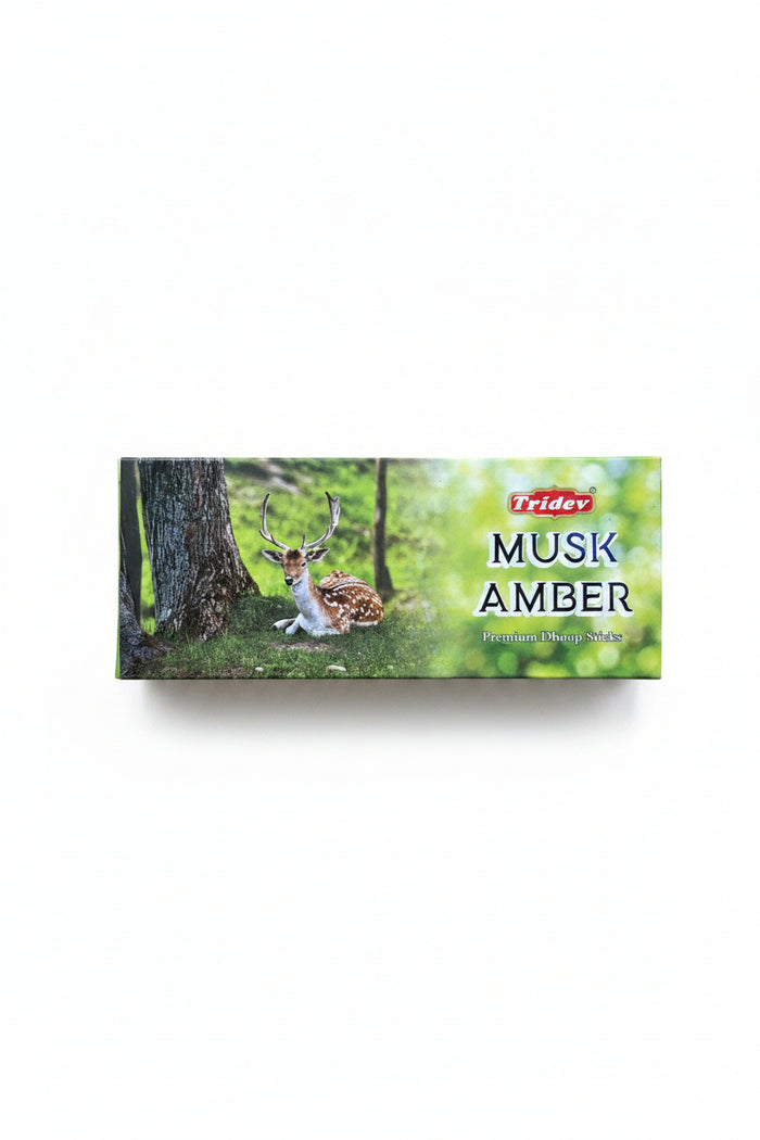 Tridev Premium Dhoop Sticks Musk Amber 80g