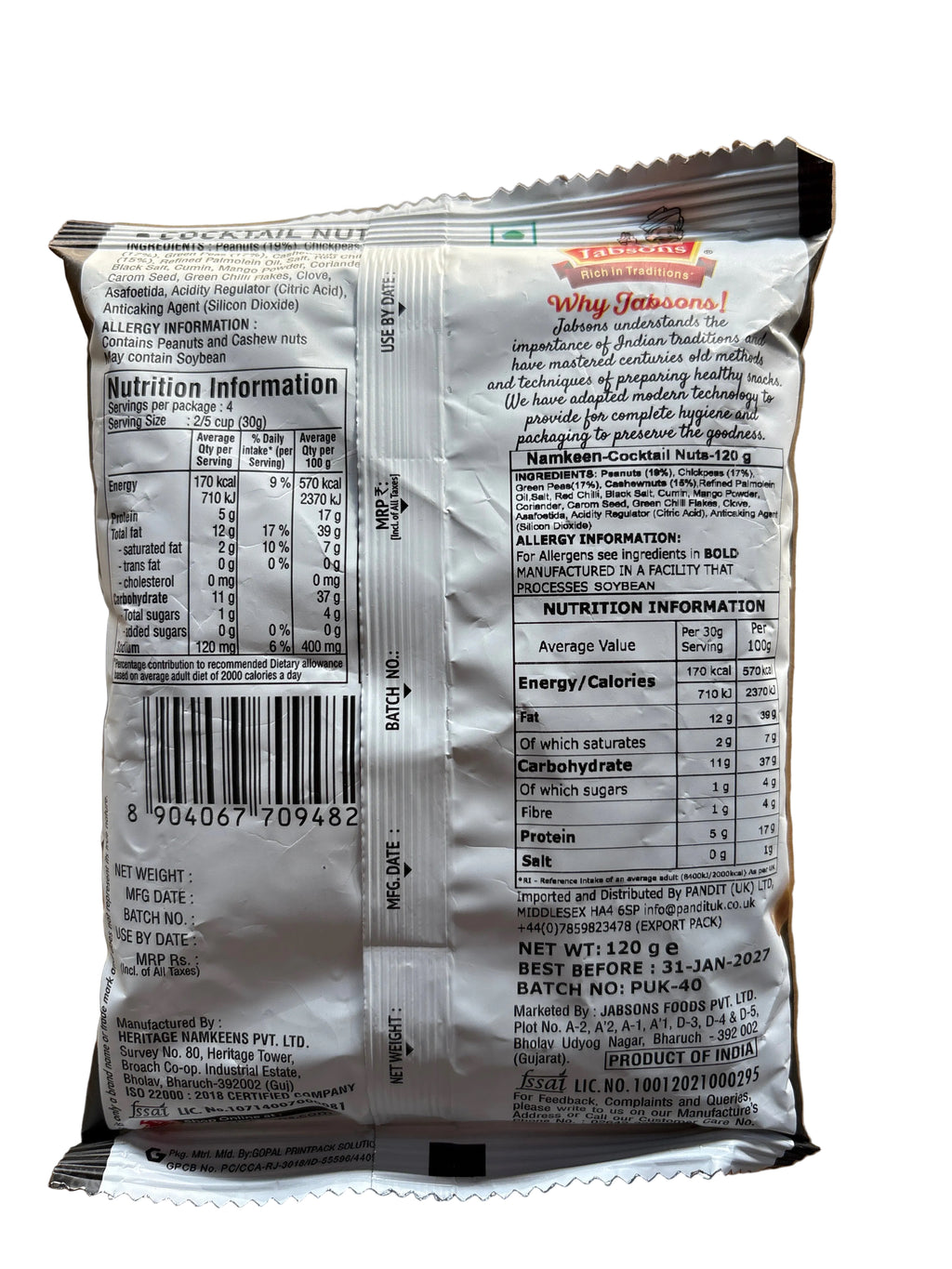 Jabsons Nuts Cocktail 120g