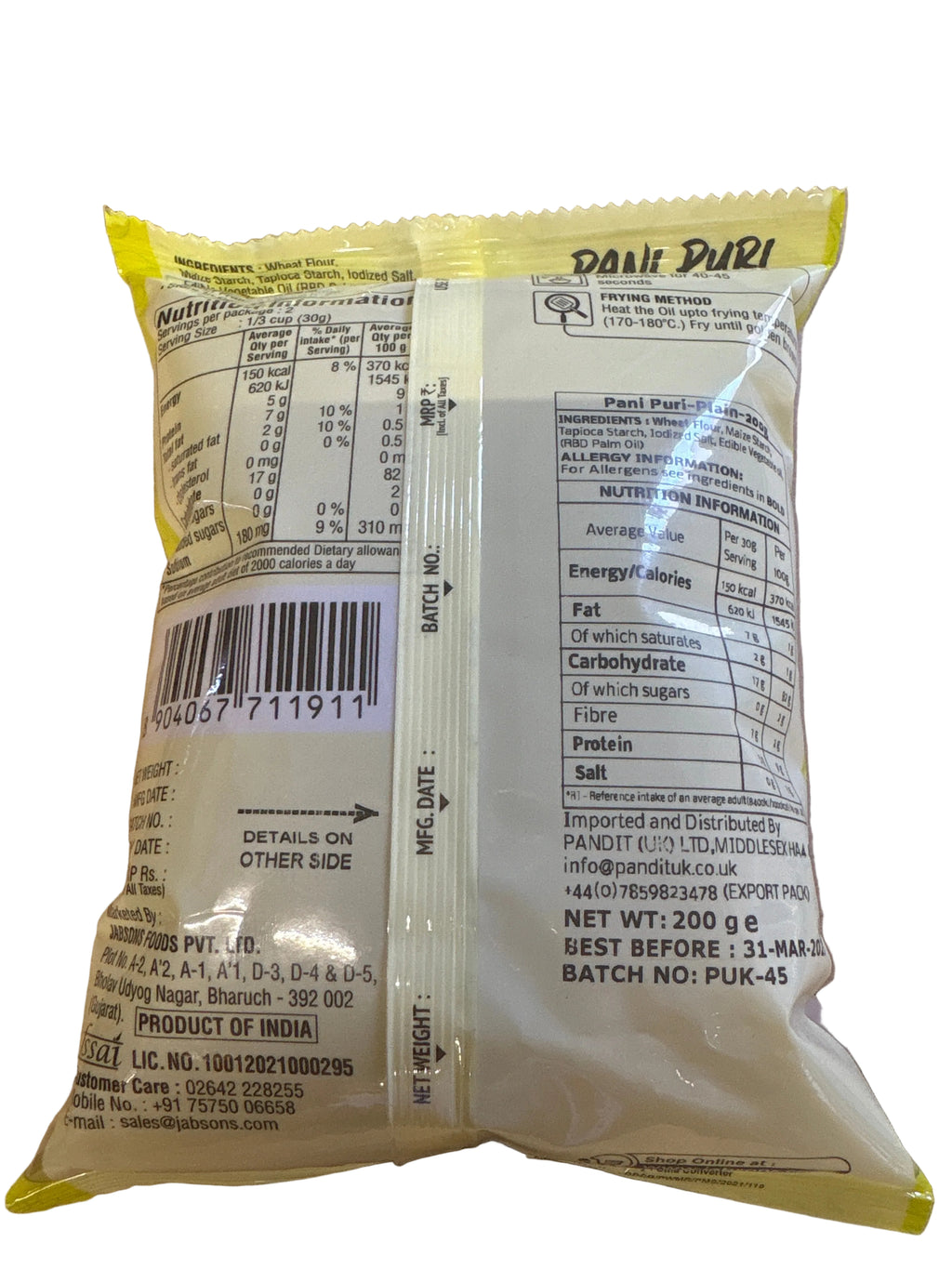 Jabsons Pani Puri 200g