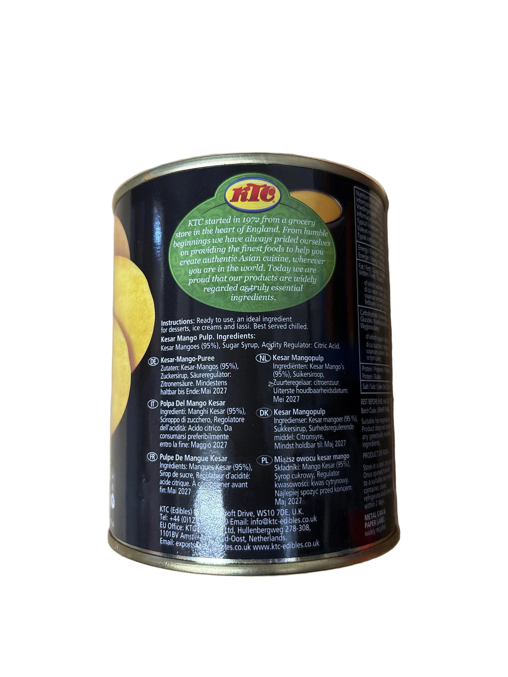 KTC Sweetened Kesar Mango Pulp 850g