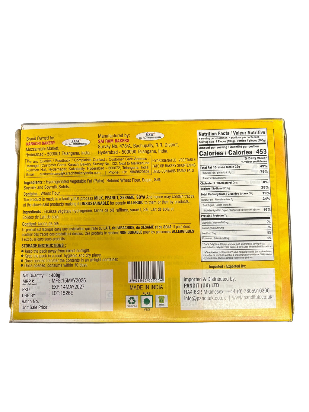 Karachis Chai Biscuits 400g