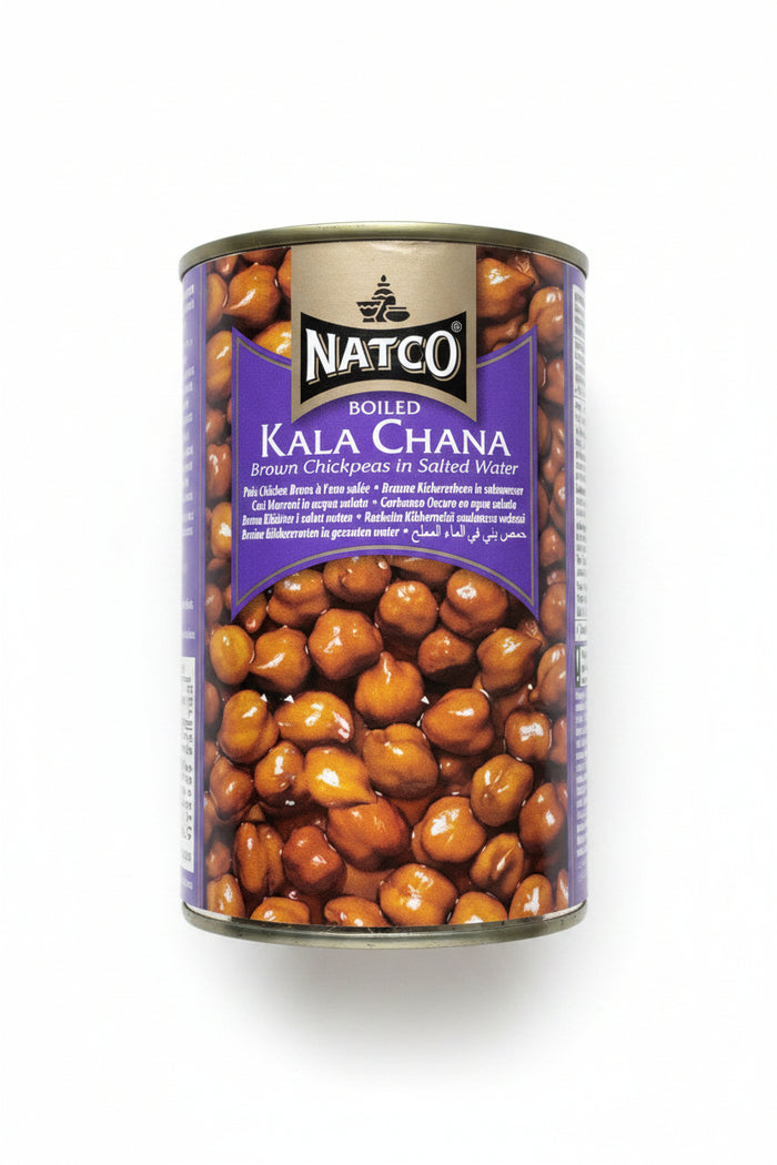 Natco Boiled Brown Chick Peas Kala Chana 400g 2 For £1