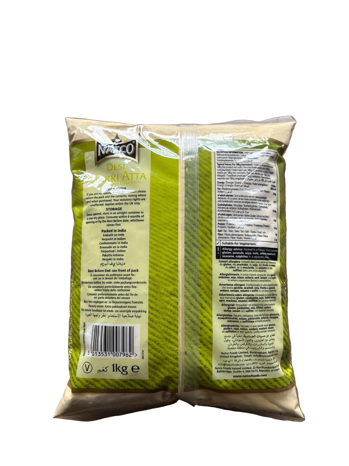 Natco Desi Makki Atta Corn Meal Stone Ground 1kg