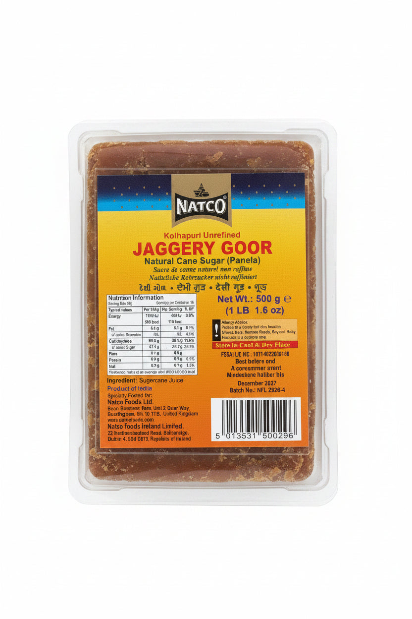 Natco Kolhapuri Unrefined Jaggery Goor Slab 500g