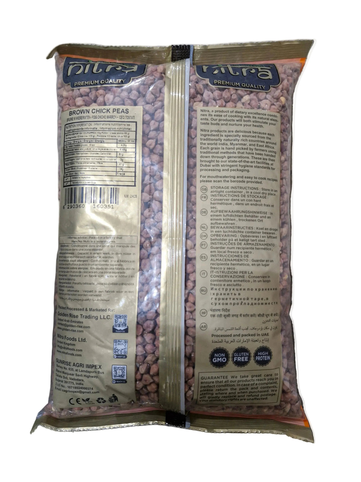 Nitra Brown Chick Peas 2kg