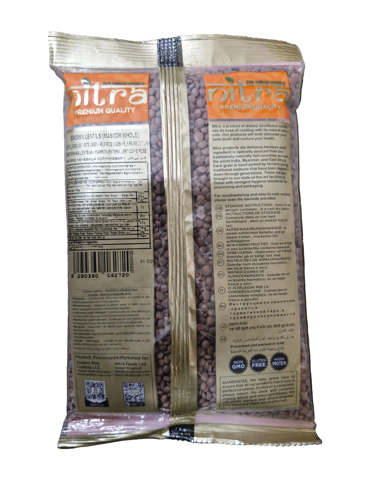 Nitra Brown Lentils 500g