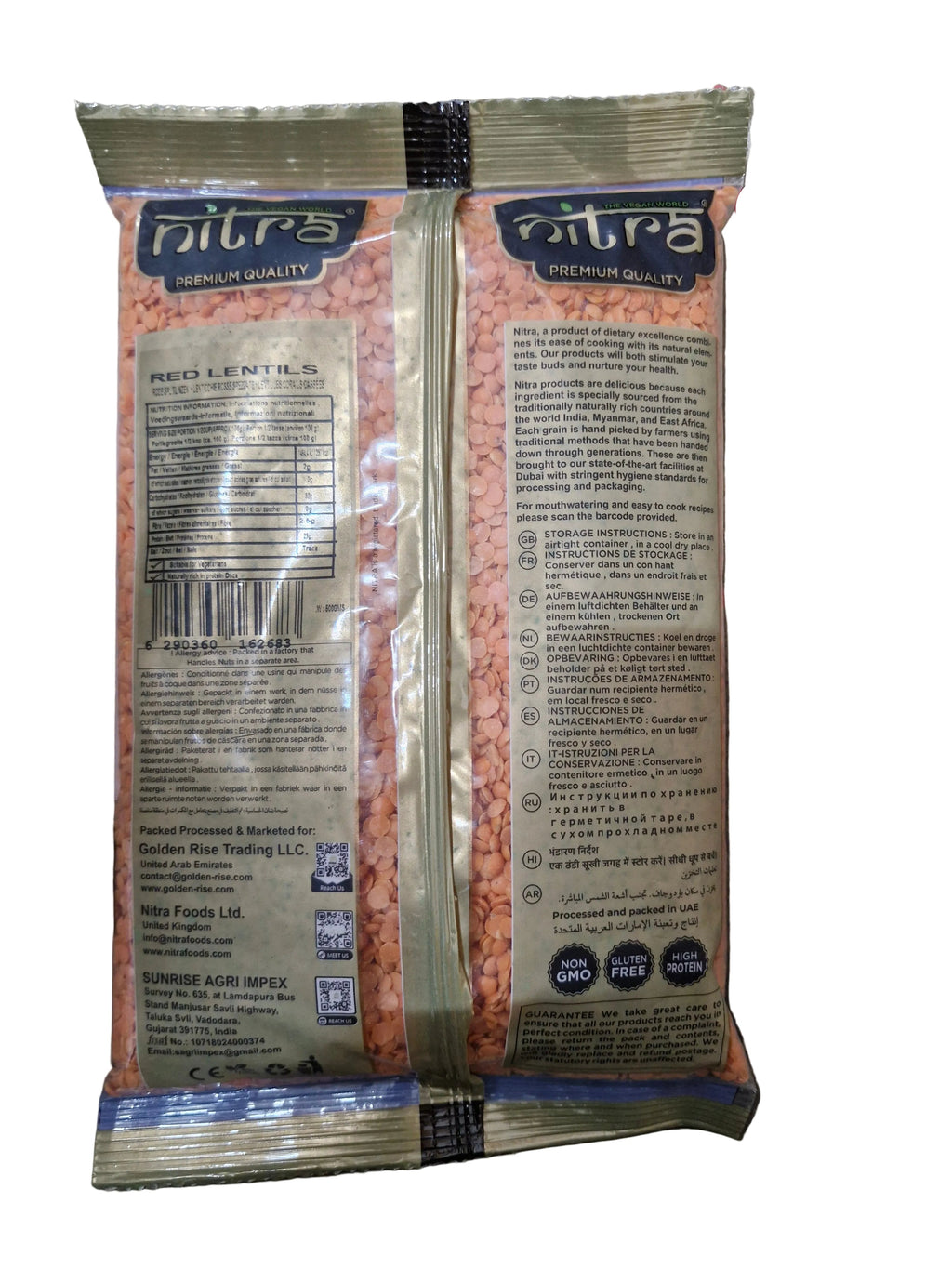 Nitra Red Lentils 500g