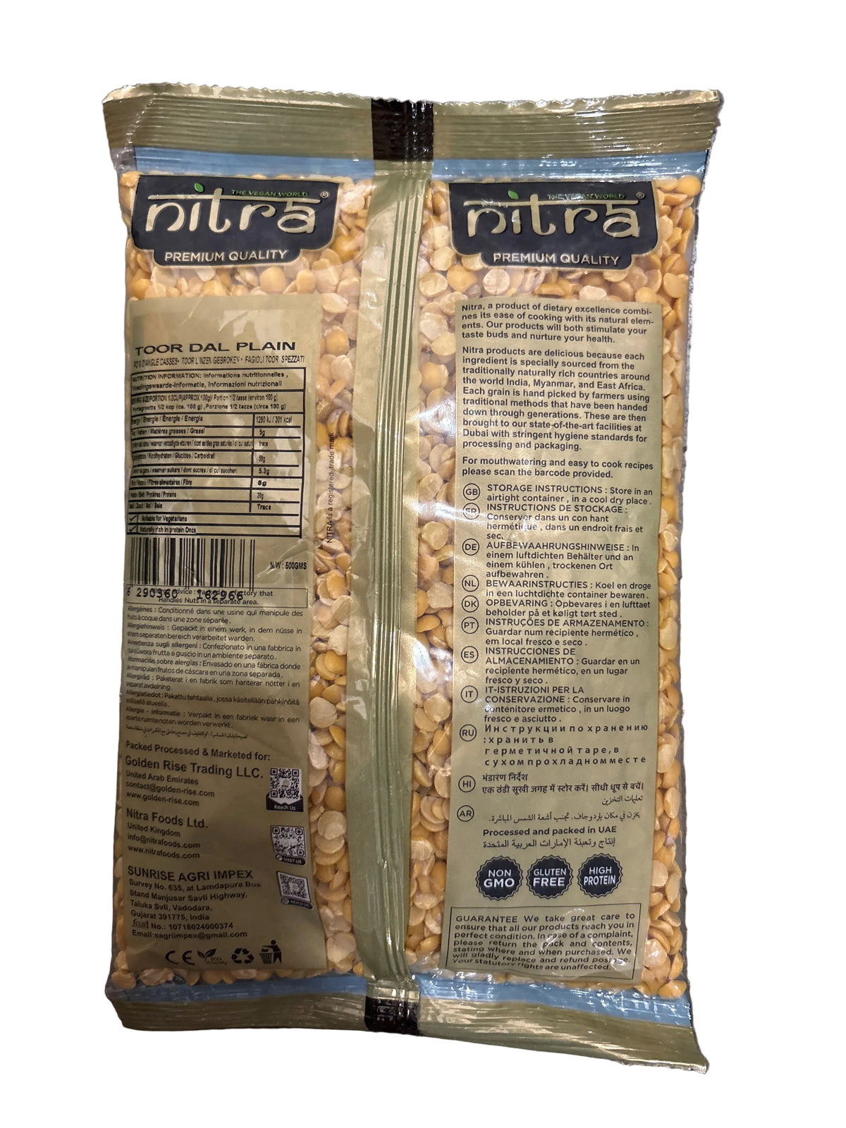 Nitra Toor Dal Plain 500g