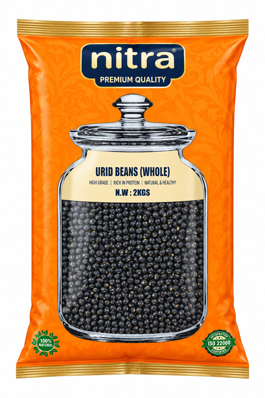 Nitra Urid Beans Whole 2kg