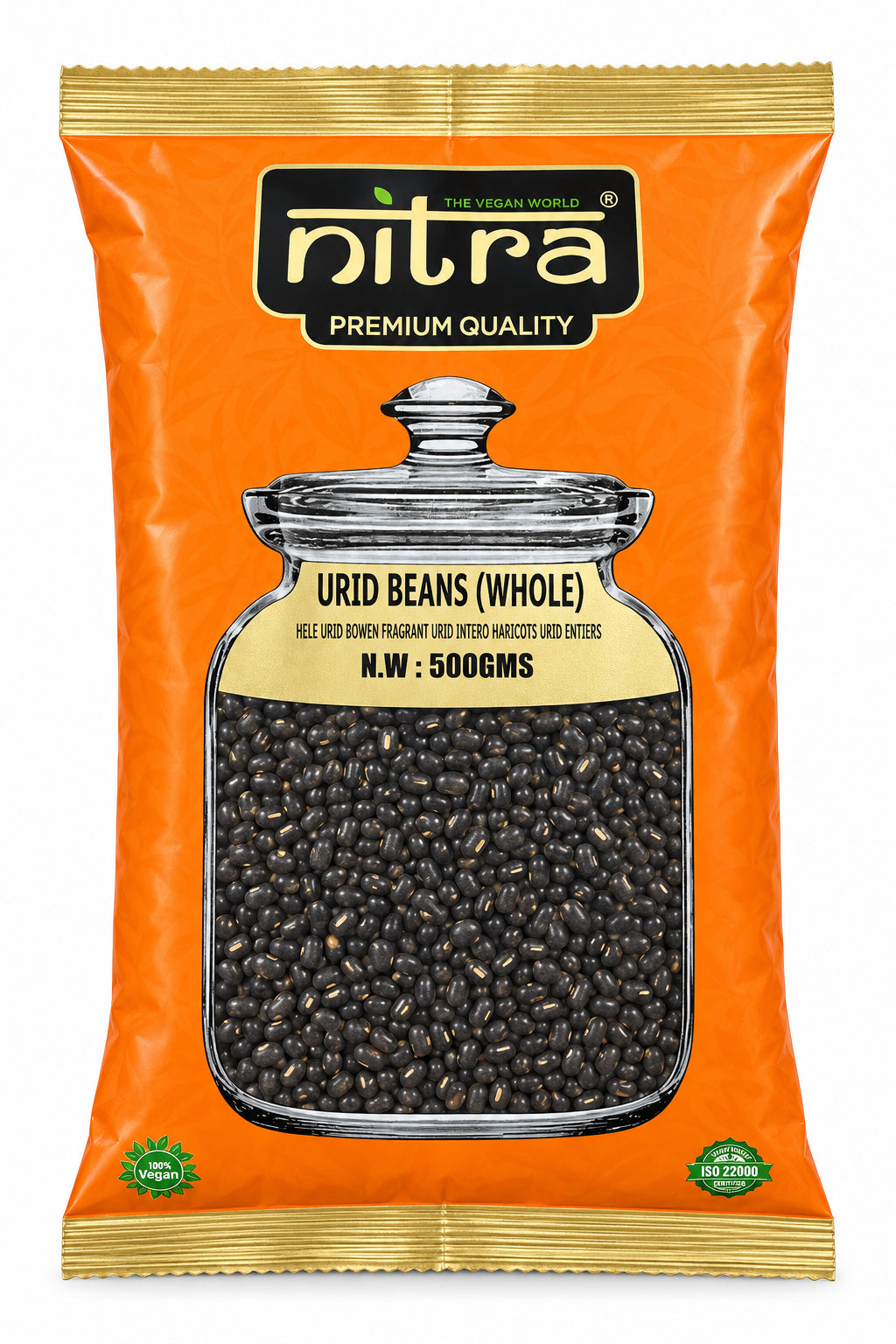 Nitra Urid Beans Whole 500g