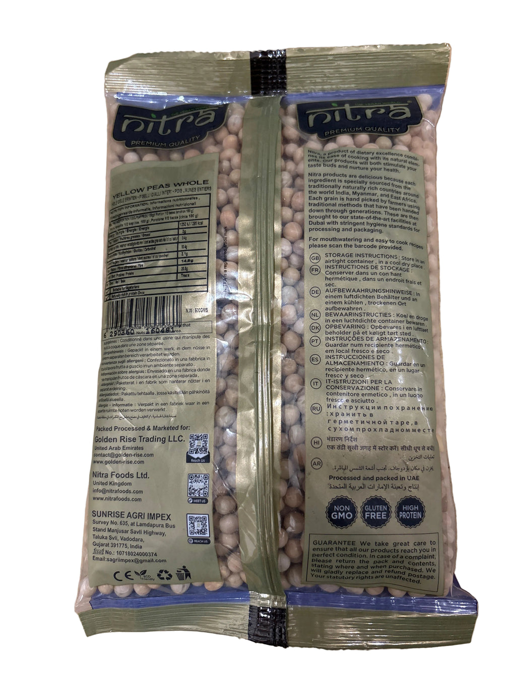 Nitra Yellow Peas Whole 500g