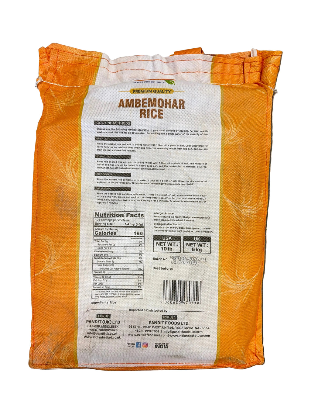 Pandit Foods Ambemohar Rice 5kg
