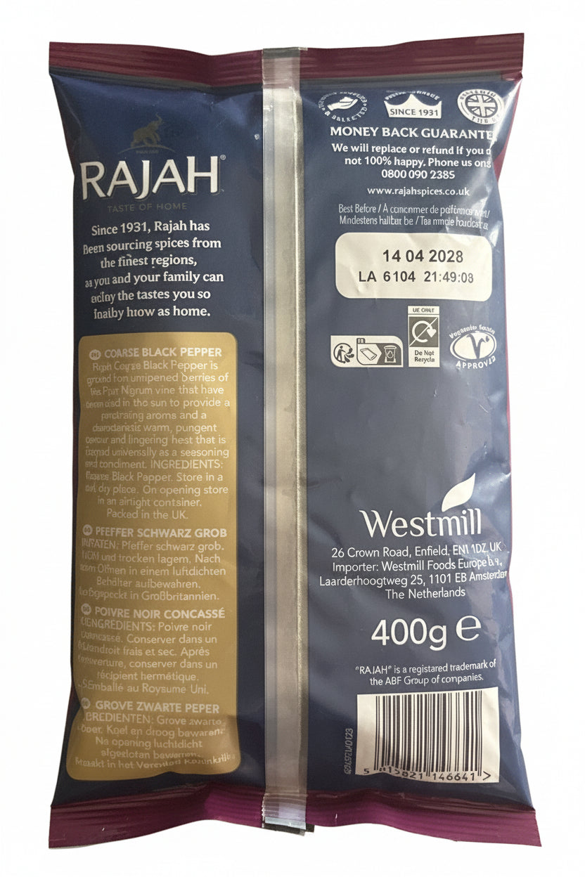Rajah Coarse Black Pepper 400g