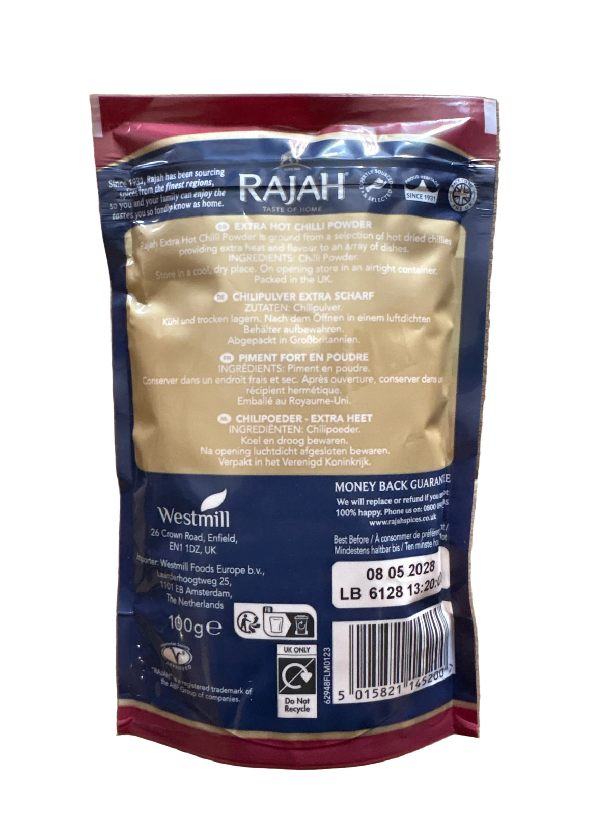 Rajah Extra Hot Chilli Powder 100g