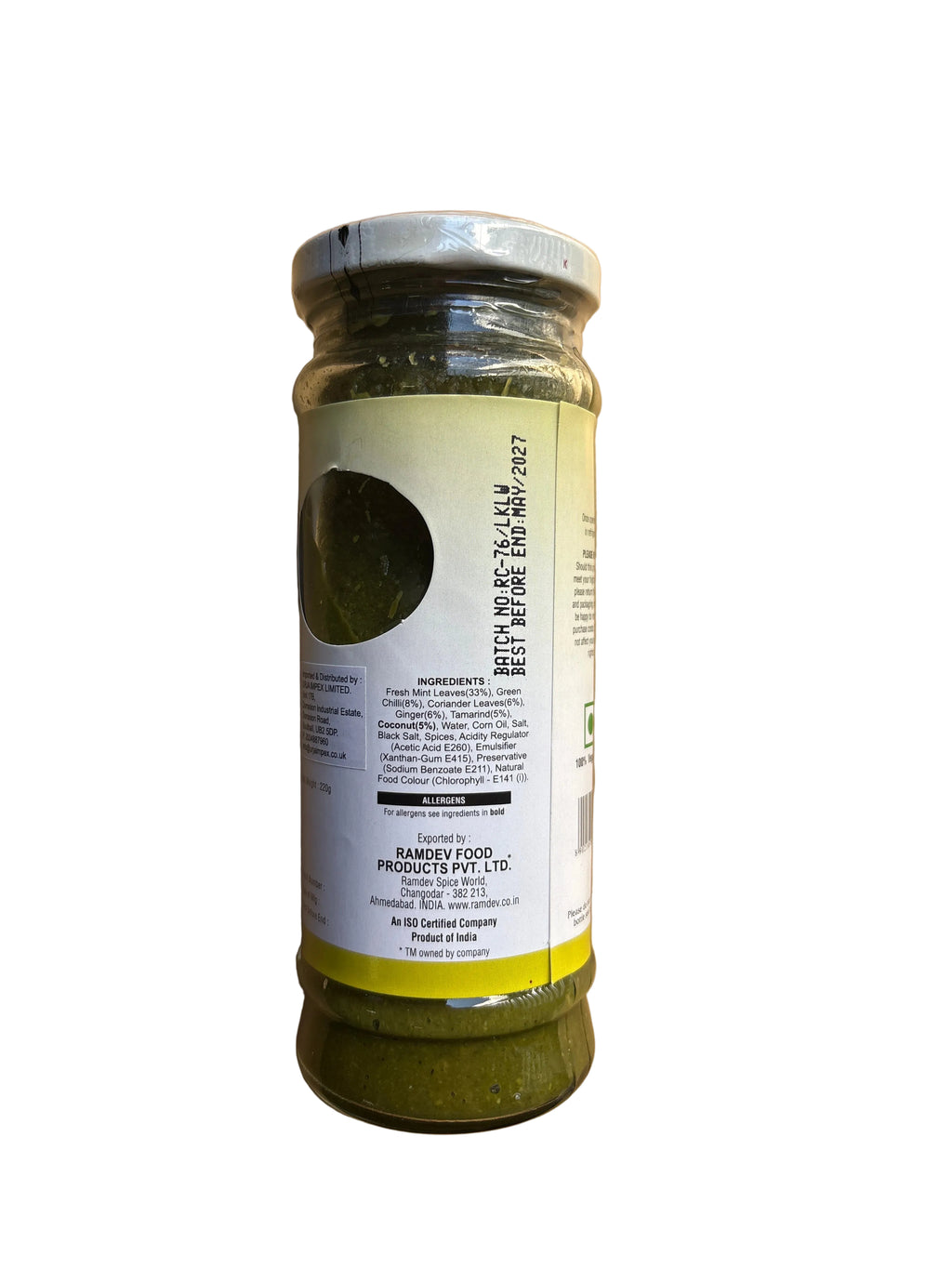 Ramdev Mint Chutney 220g Mix & Match 2 For £5